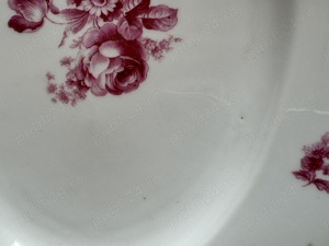 Platou mare oval din porțelan Meissen pink flowers - imagine 3