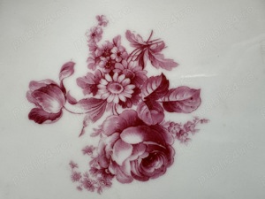 Platou mare oval din porțelan Meissen pink flowers