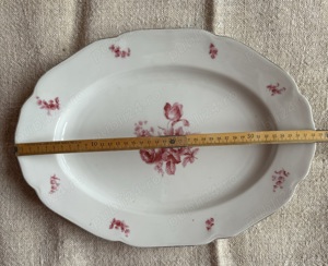 Platou mare oval din porțelan Meissen pink flowers - imagine 2