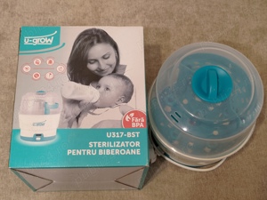 Sterilizator U-GROW 6 biberoane pt. bebelusi copii mici sterilizare curatare biberon jucarii igiena