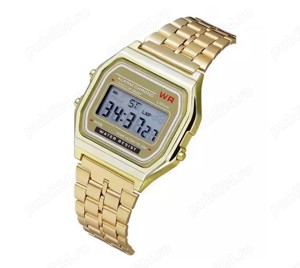 Ceas de mana digital unisex (Auriu   Gold) - model vintage - retro - imagine 2