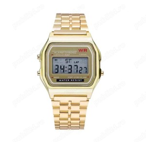 Ceas de mana digital unisex (Auriu   Gold) - model vintage - retro - imagine 1