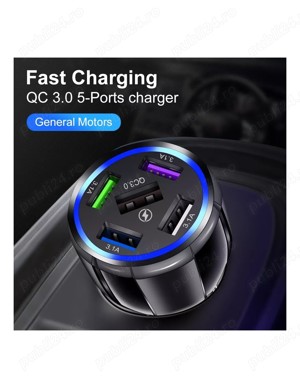 Incarcator auto 12-24V Fast Charge cu port USB si QC3.0 - BK359