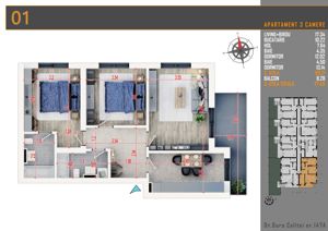 Apartament decomandat 3 camere Parcare Bonus Th. Pallady - imagine 1