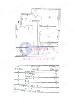 ID 3532 Apartament 3 camere in BLOC NOU (2020) - imagine 11