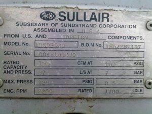 Compresor aer Sullair 185 - imagine 2