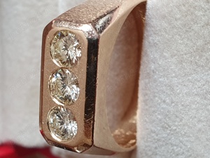 Inel ghiul regal TANK aur masiv diamante naturale 1,5ct - imagine 3