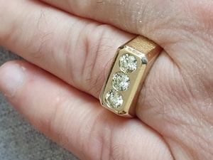 Inel ghiul regal TANK aur masiv diamante naturale 1,5ct - imagine 2