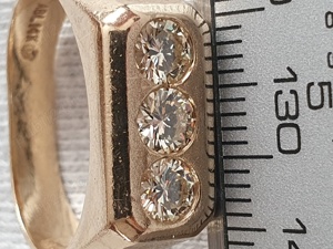 Inel ghiul regal TANK aur masiv diamante naturale 1,5ct - imagine 4