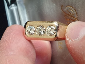 Inel ghiul regal TANK aur masiv diamante naturale 1,5ct - imagine 5