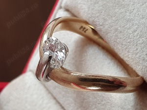 Inel unicat extravagant aur masiv cu diamant natural urias 0,8ct