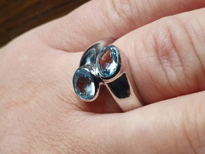 Inel unicat You and Me aur masiv cu aquamarin acvamarin natural - imagine 3