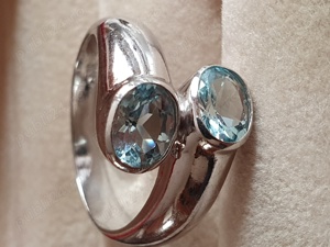 Inel unicat You and Me aur masiv cu aquamarin acvamarin natural - imagine 5