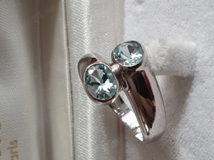 Inel unicat You and Me aur masiv cu aquamarin acvamarin natural - imagine 4