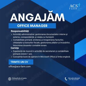 Angajăm Office Manager 