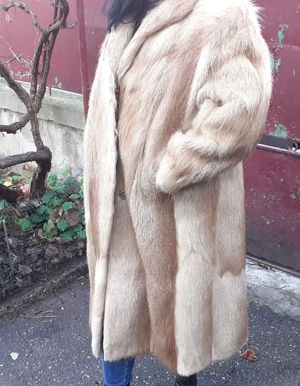 Haină Lungă din blană naturală de Nutrie femei  ( palton damă vulpe cojoc nurcă piele iepure oaie )