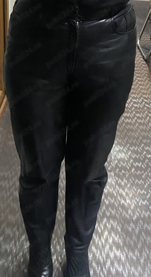 Pantaloni piele naturală, culoare negru, mărimea M - imagine 3