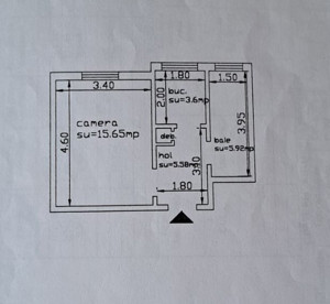 Apartament Decomandat 1 Cam Parter ARCU GARA BRD - imagine 3