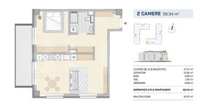 Apartament 2 camere, finisat, etaj intermediar, semicentral, ansamblu premium - imagine 4