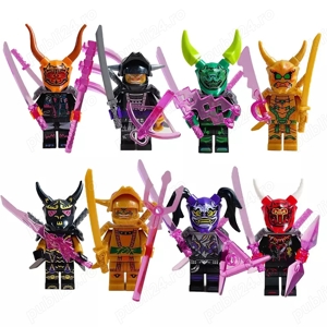 Set 8 minifigurine noi tip Lego Ninjago: Raufacatori cu Masti Oni