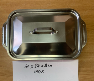 Tava cu capac inox 41 24 8 cm