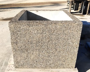 Jardiniera ghiveci din beton cu piatra naturala 120x120x100 cm