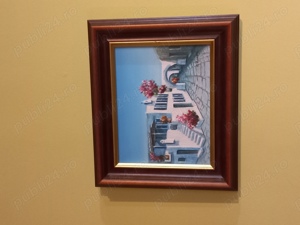 Tablou , pictură ulei pe pânză, semnat C. Benolt, ramă lemn