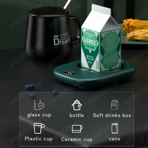 Incalzitor pentru cana, Buton Touch, USB, Trei Trepte, Afisaj digital inteligent la 65 grade, Verde - imagine 4