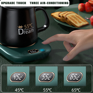 Incalzitor pentru cana, Buton Touch, USB, Trei Trepte, Afisaj digital inteligent la 65 grade, Verde - imagine 5