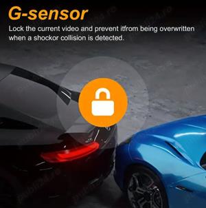 Camera de bord auto 2 in 1, filmare frontala si interioara, Full HD 1080P, detectarea miscarii, Wire - imagine 2