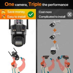 Camera de Supraveghere 8MP 4K, Micro SD, WI-FI, alarma cu girofar, control prin aplicatie, mod noapt - imagine 3