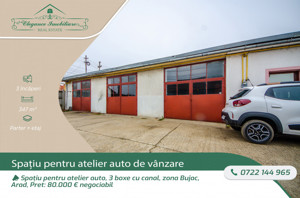 Spațiu pentru atelier auto, 3 boxe cu canal, zona Bujac, Arad