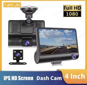 Cameră de bord HD cu 3 camere + card 32GB CADOU