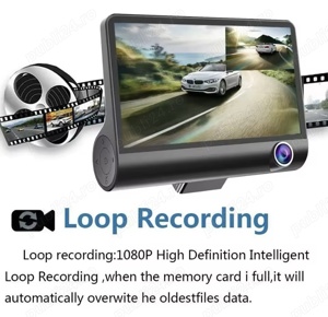 Cameră de bord HD cu 3 camere + card 32GB CADOU - imagine 3