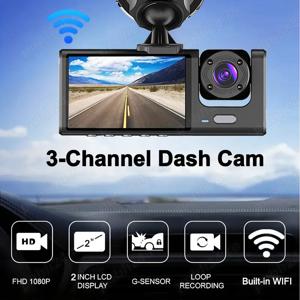 Camera Auto DVR Triplu, Camera Marsarier, Full HD, vedere nocturna, rezolutie de 1080p, inregistrare - imagine 4
