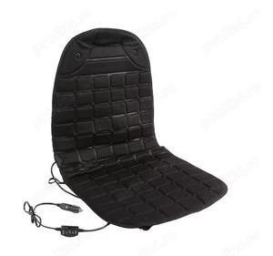 Husa scaun auto cu 2 trepte de incalzire, 100x48 cm, intrerupator ON/OFF, negru