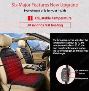 Husa scaun auto cu 2 trepte de incalzire, 100x48 cm, intrerupator ON/OFF, negru - imagine 3