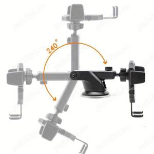 Suport pentru telefon mobil sau GPS, pentru parbriz si bord, cu ventuza, reglabil, ajustabil 360 gra - imagine 2