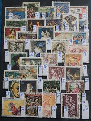 Timbre filatelice - Franta - Picturi - stampilate