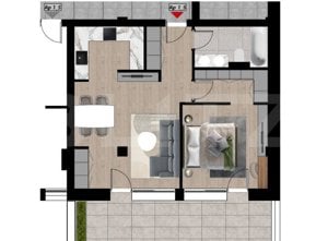 Apartament modern, 79,38 mp, bloc boutique – Zona Dacia