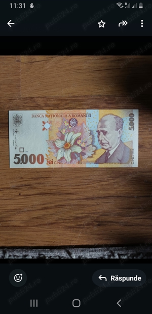 vand bancnota 5000 lei,impecabila