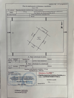 Teren de vânzare în Berceni, Ilfov   372 mp   27.500 EUR