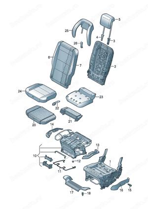 Set Tetiere VW / 5TA887901/ M Suport pentru gat /ICE, tetiera pentru somn / protectie / neagra piele - imagine 5