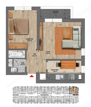 Apartament 2 camere + parcare - imagine 4