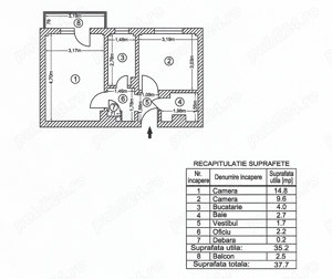 2 camere decomandat 38mp renovat 6min metrou bloc anvelopat 5 10 1978 - imagine 2