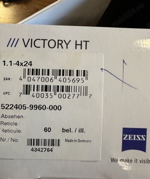 Vand luneta Zeiss Victory HT 1,1-4x24 cu reticul iluminat IR60 - imagine 2