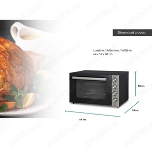 RESIGILAT - Cuptor electric Kumtel LX-9645FA Pizza,Rotisor XXL, 70 litri, 2500 W, Rotisor, Convectie - imagine 5