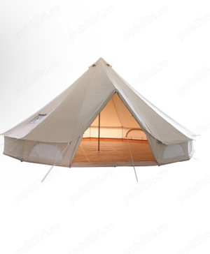 Cort camping   glamping EkobellCT5, diametru 500cm H300 cm, material bumbac