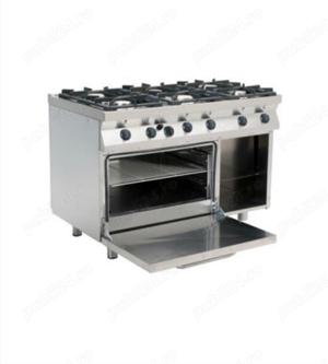 Aragaz profesional pe gaz Casta Fast F7 KUG6LN cu 6 arzatoare+cuptor