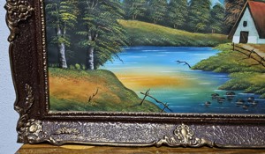 Vând tablou cu peisaj de vară și ramă mare - imagine 3